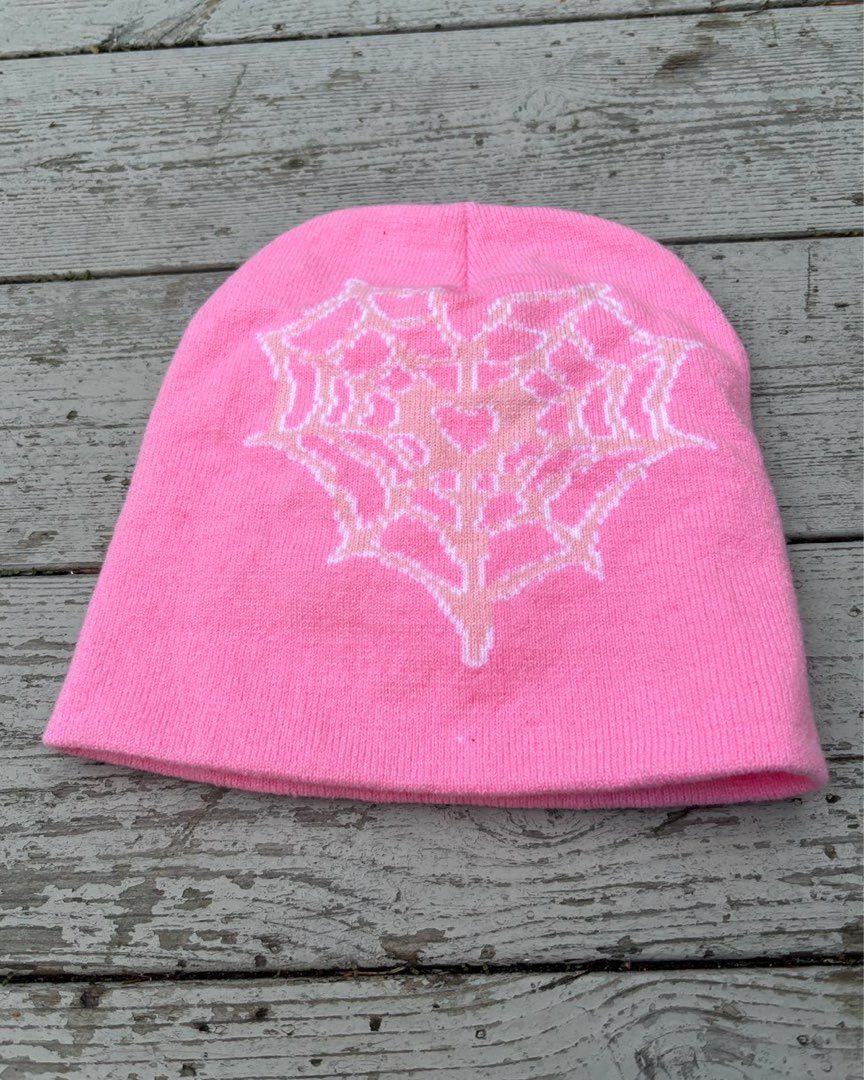 Pink spider beanie