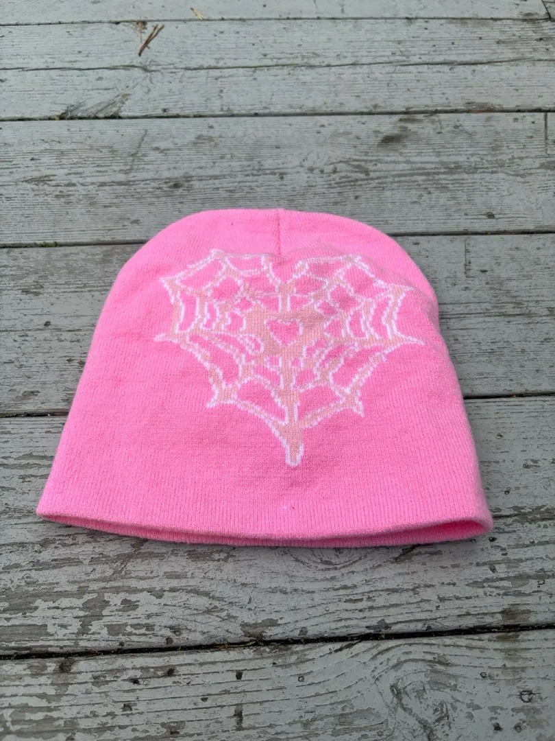 Pink spider beanie