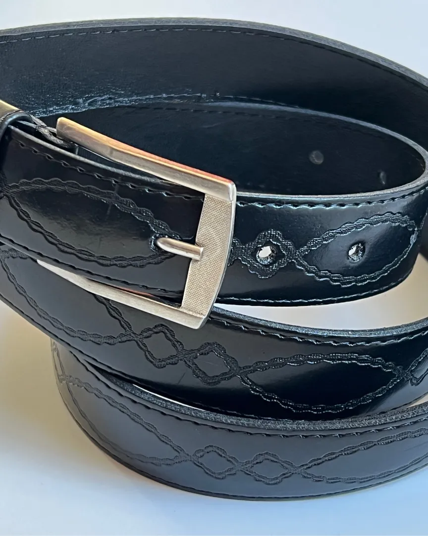 Black patterned belt