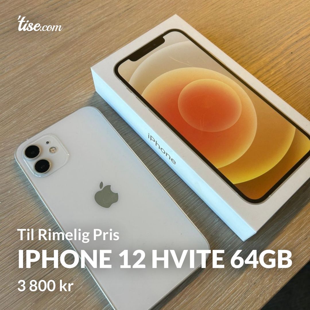 IPhone 12 hvite 64gb