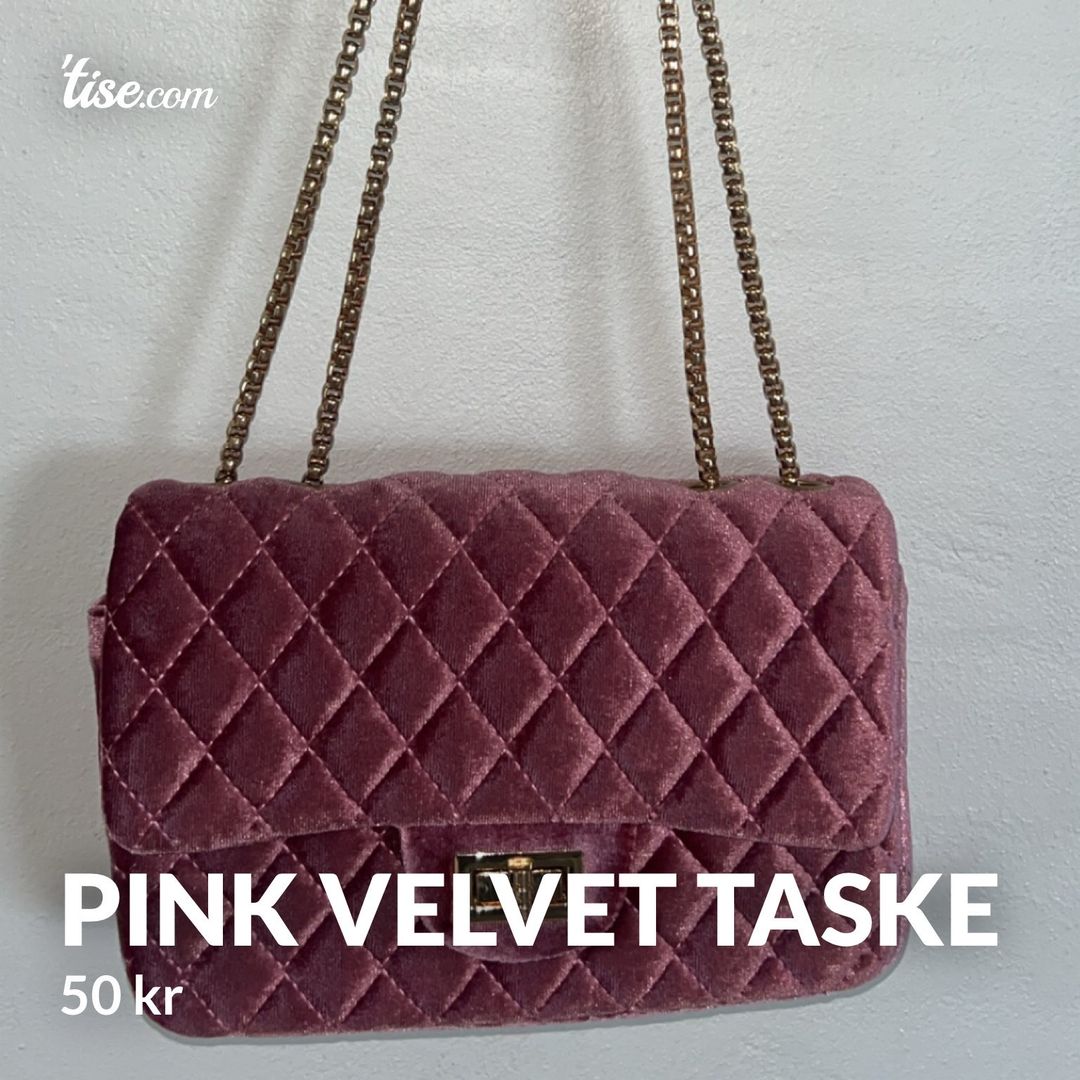 Pink velvet taske