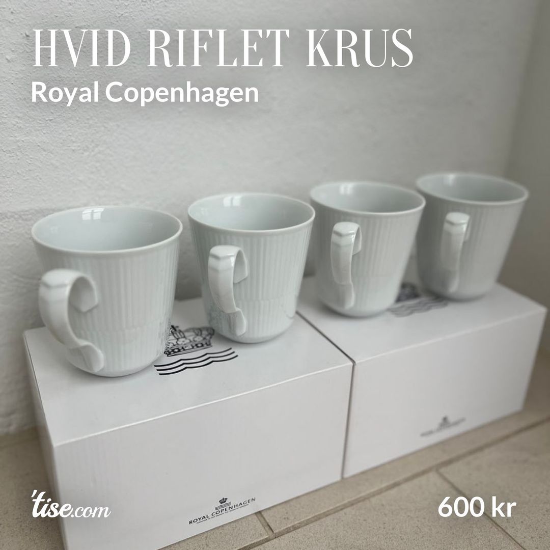 Hvid Riflet Krus