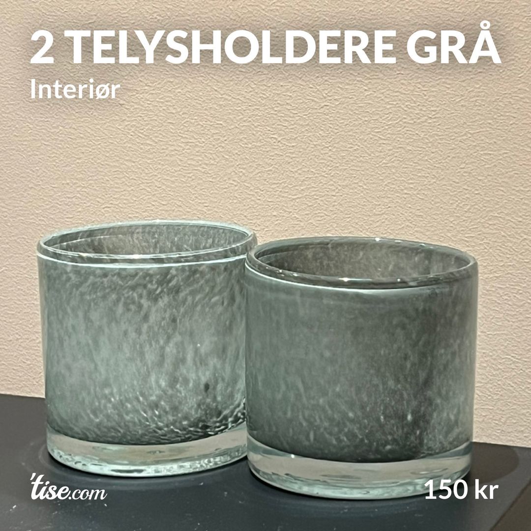 2 telysholdere grå