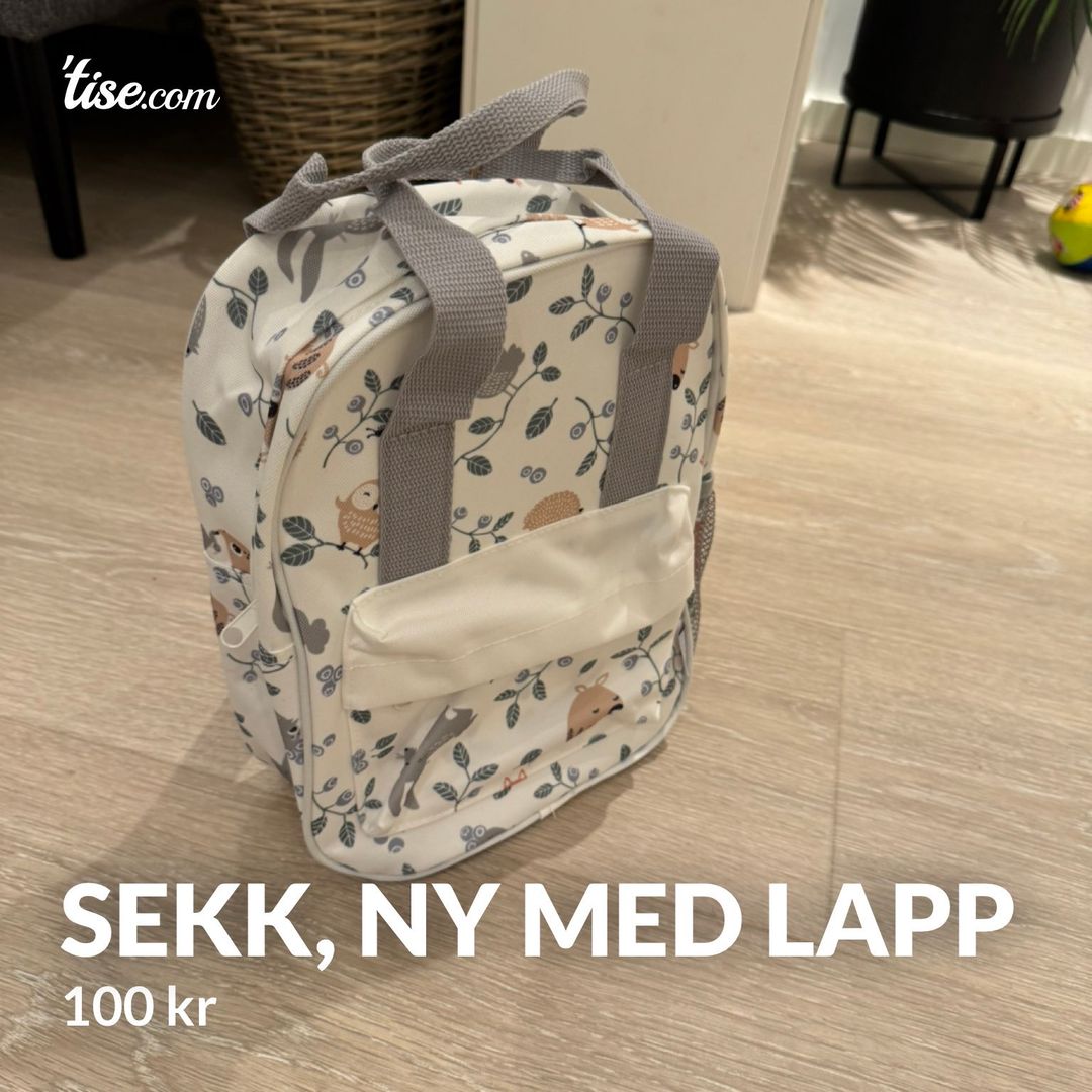 Sekk ny med lapp