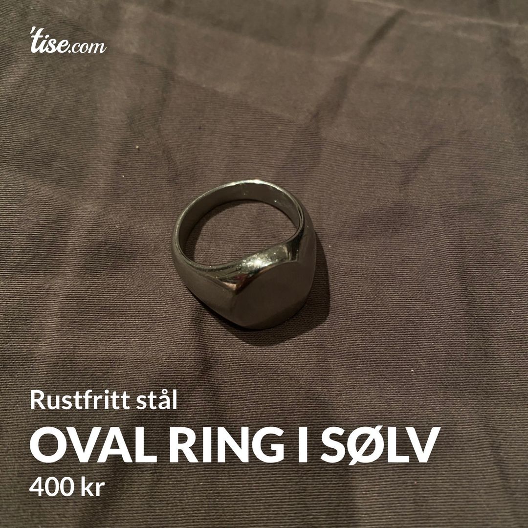 Oval ring i sølv