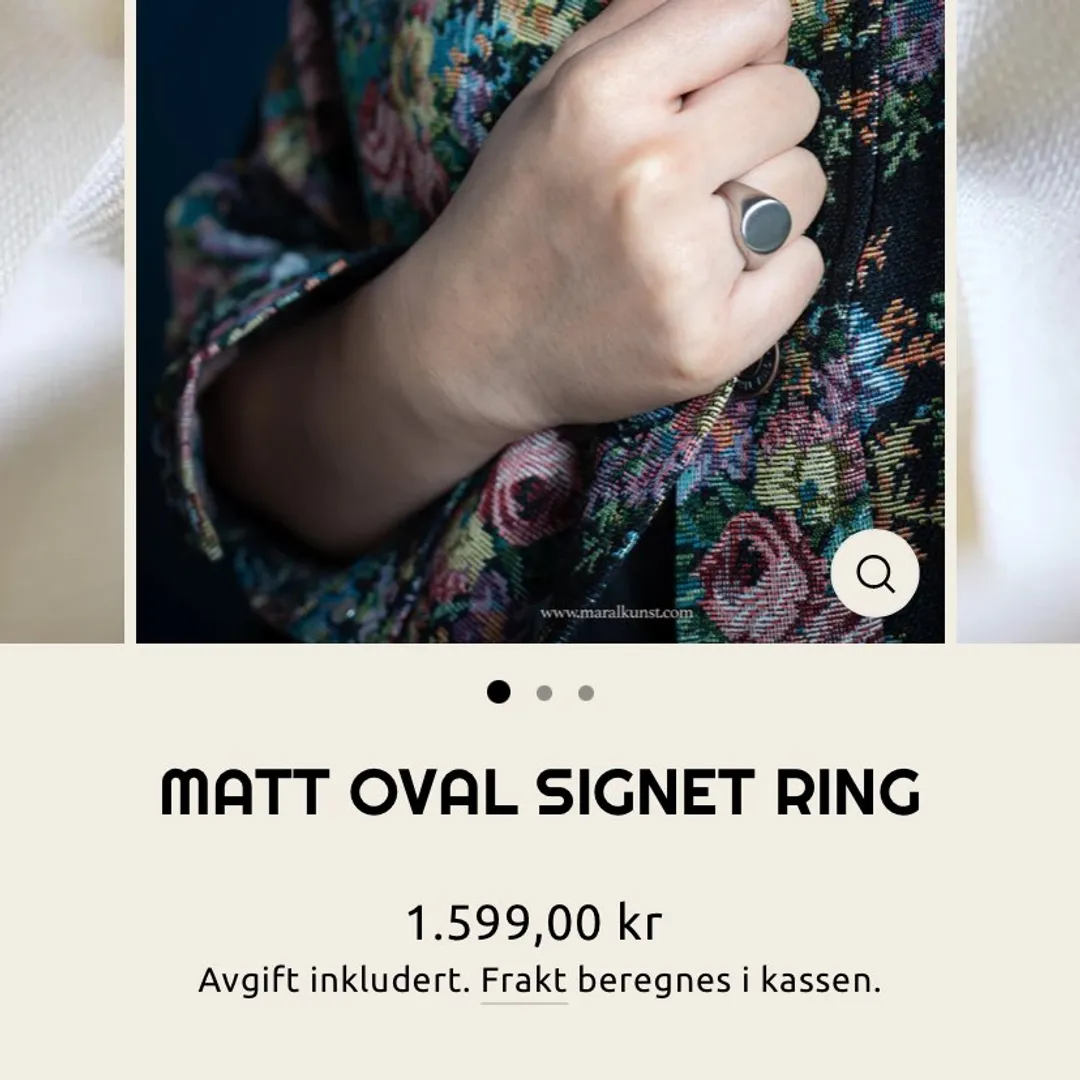 Oval ring i sølv