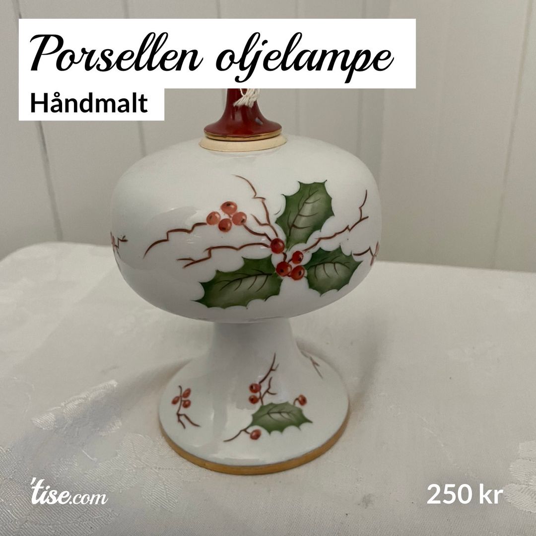 Porsellen oljelampe