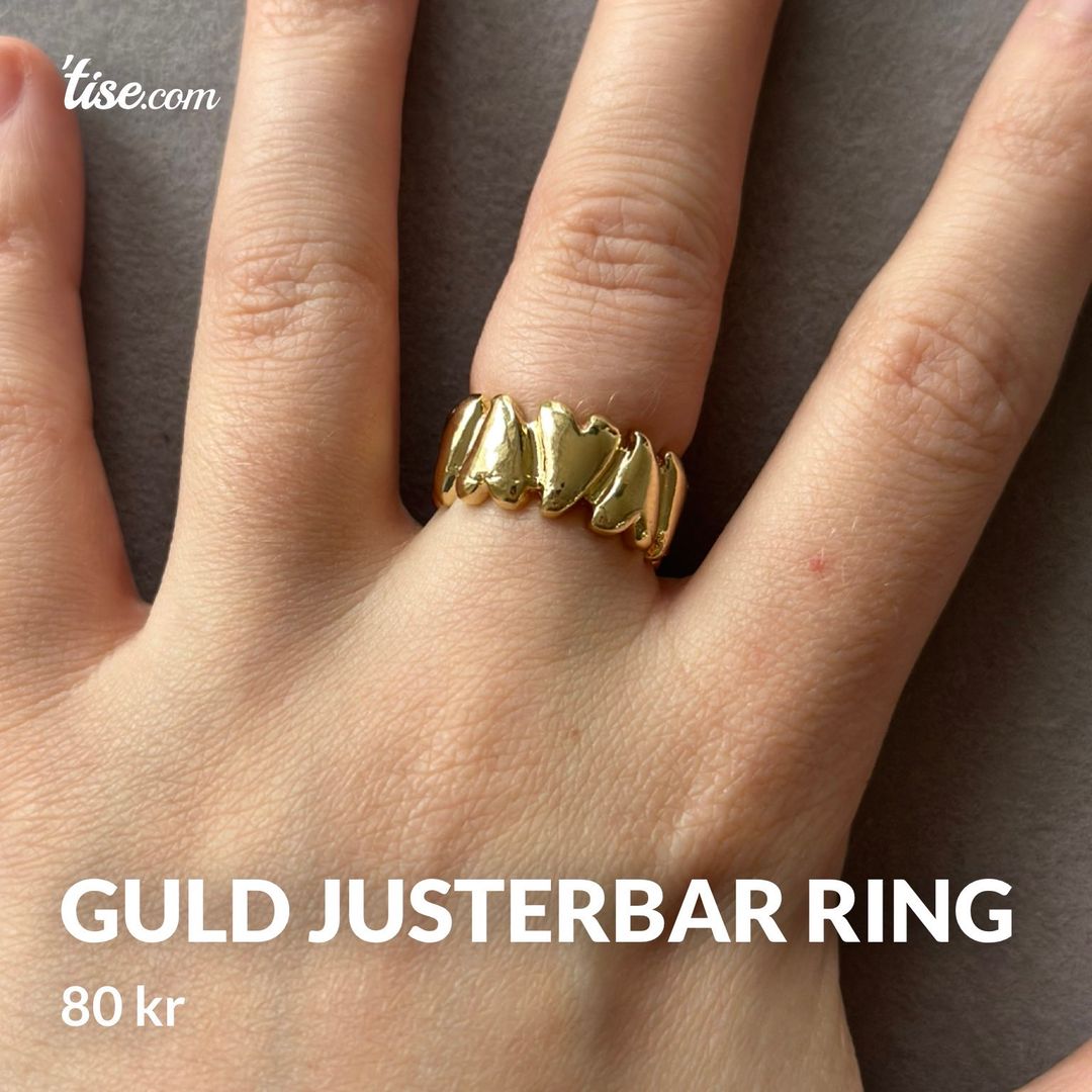 Guld justerbar ring