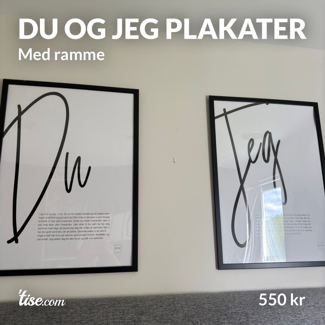 Du og jeg plakater