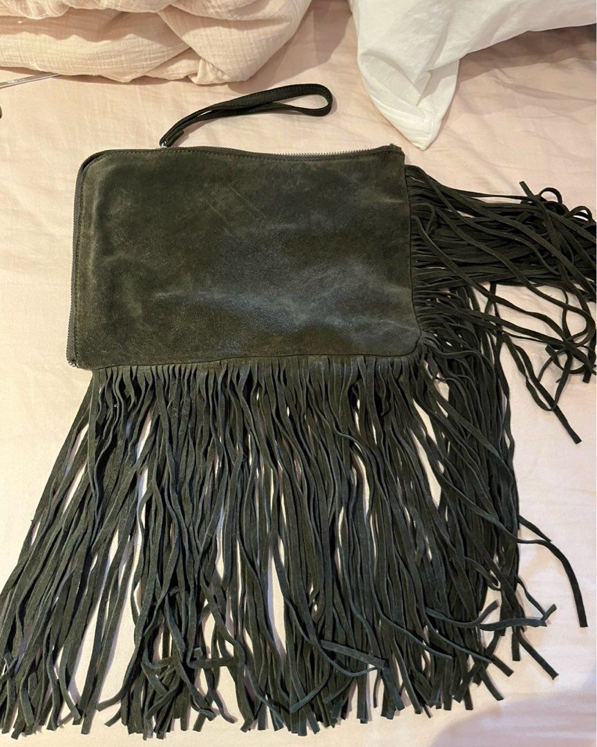 Suede clutch