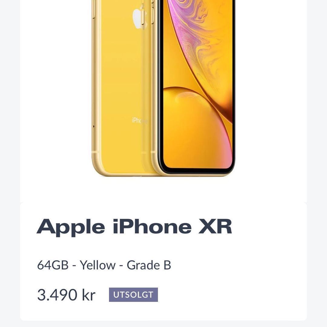 Iphone XR 64 gb gul