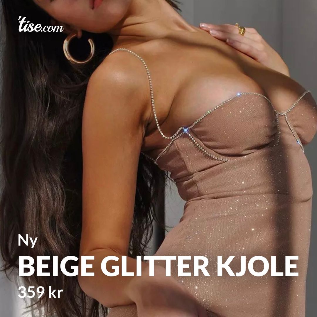 Beige glitter kjole