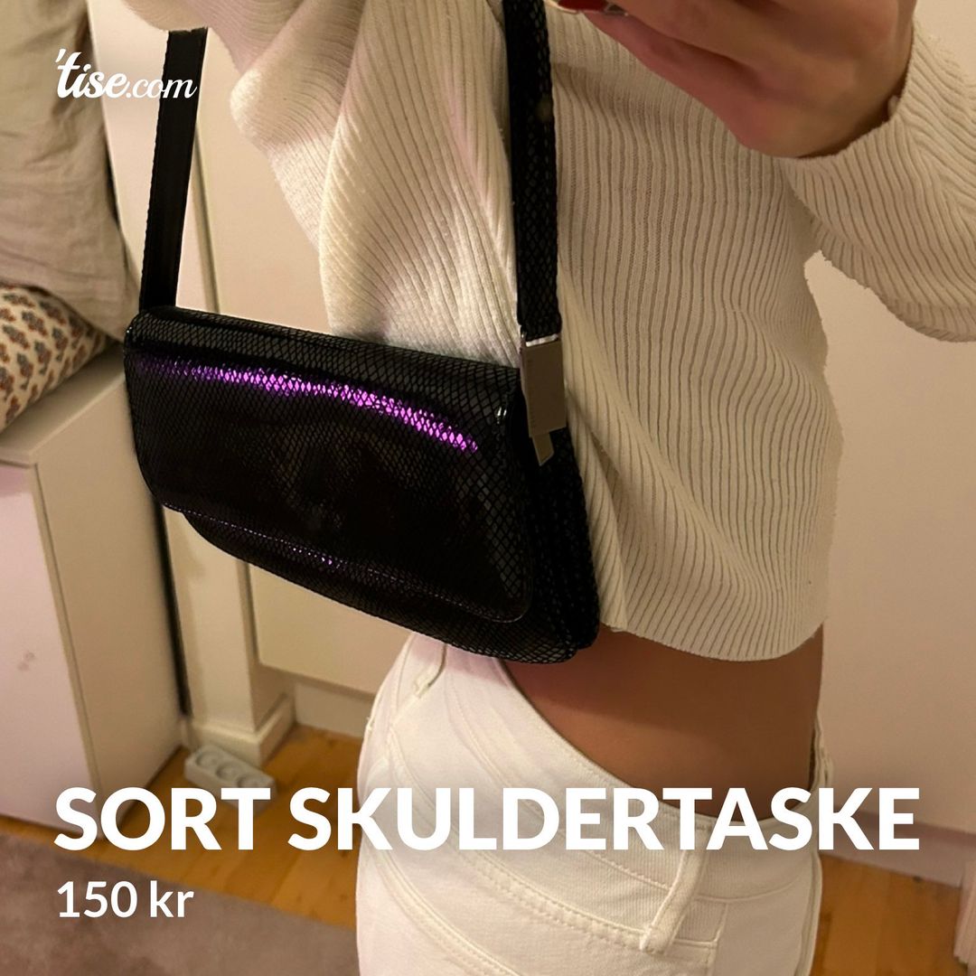 Sort skuldertaske