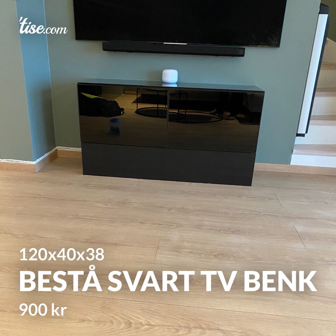 Bestå Svart tv benk