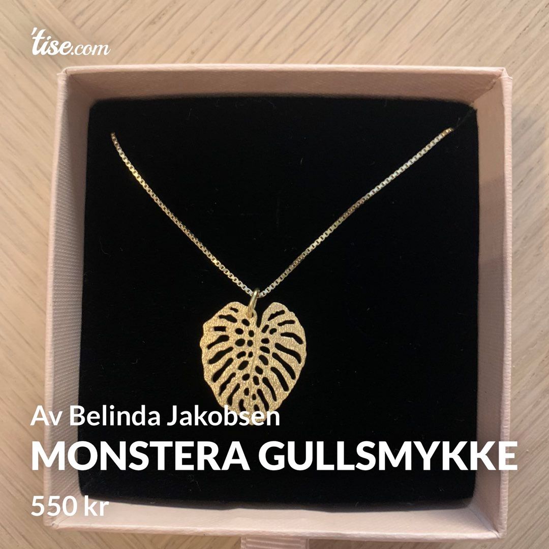 Monstera gullsmykke