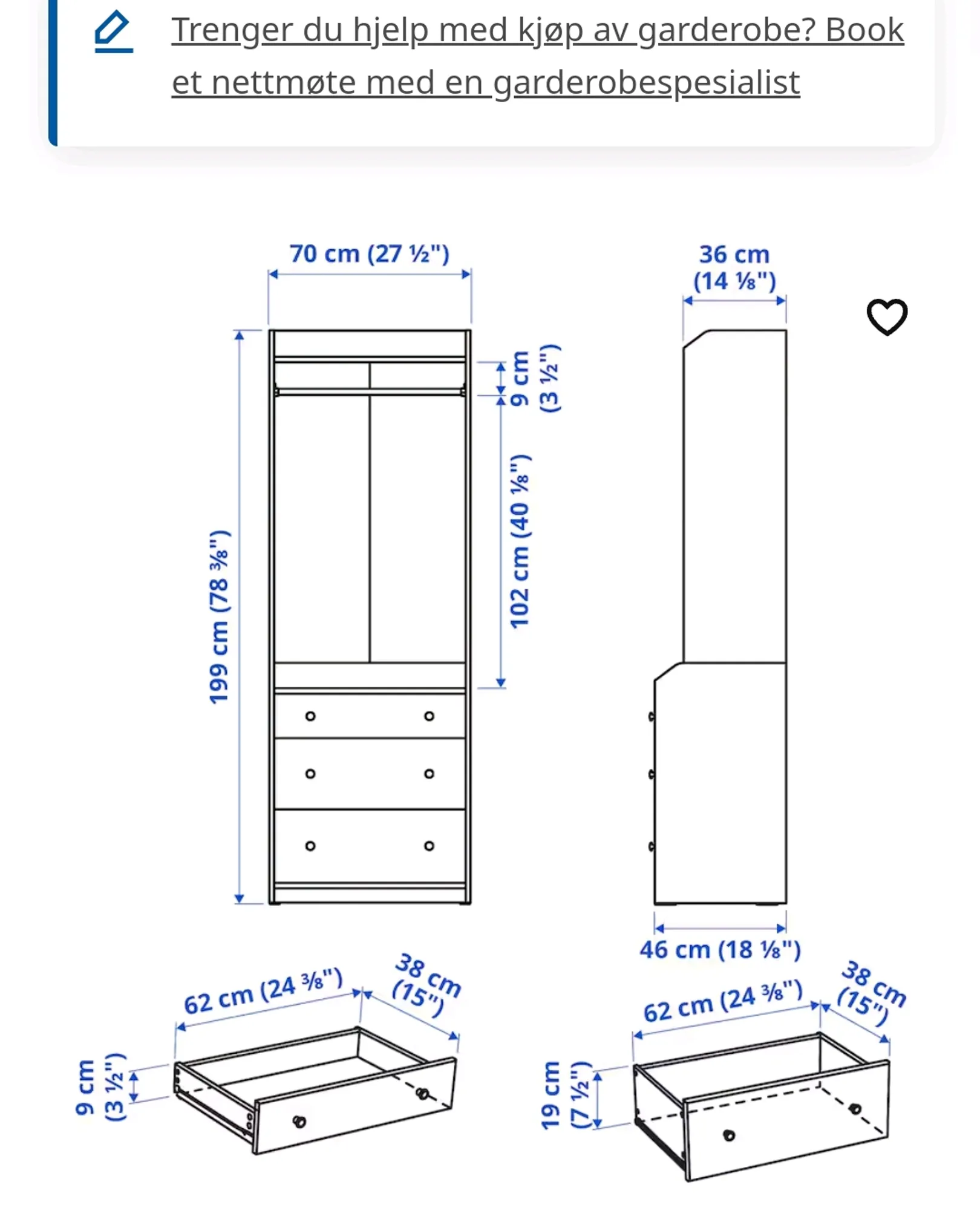 Garderobe Skap