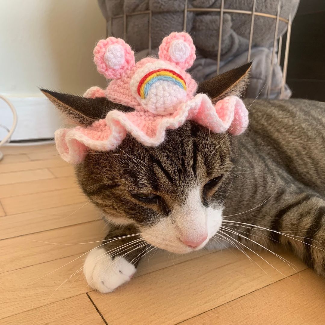 Hæklet care bear hat