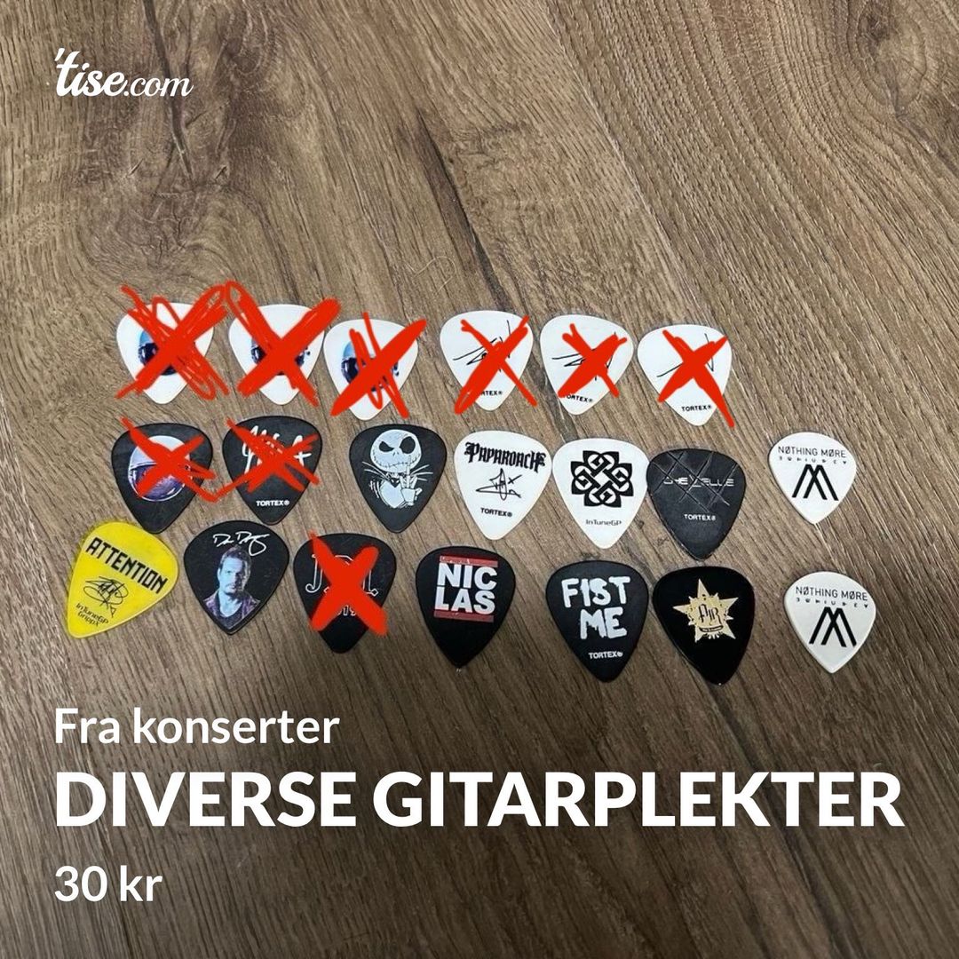 Diverse gitarplekter