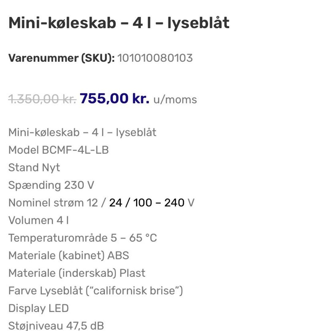 Mini køleskab