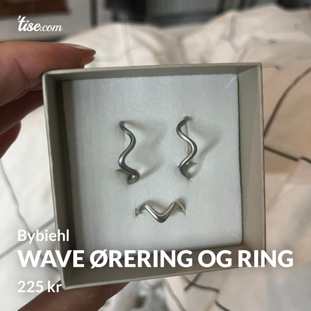 Wave ørering og ring