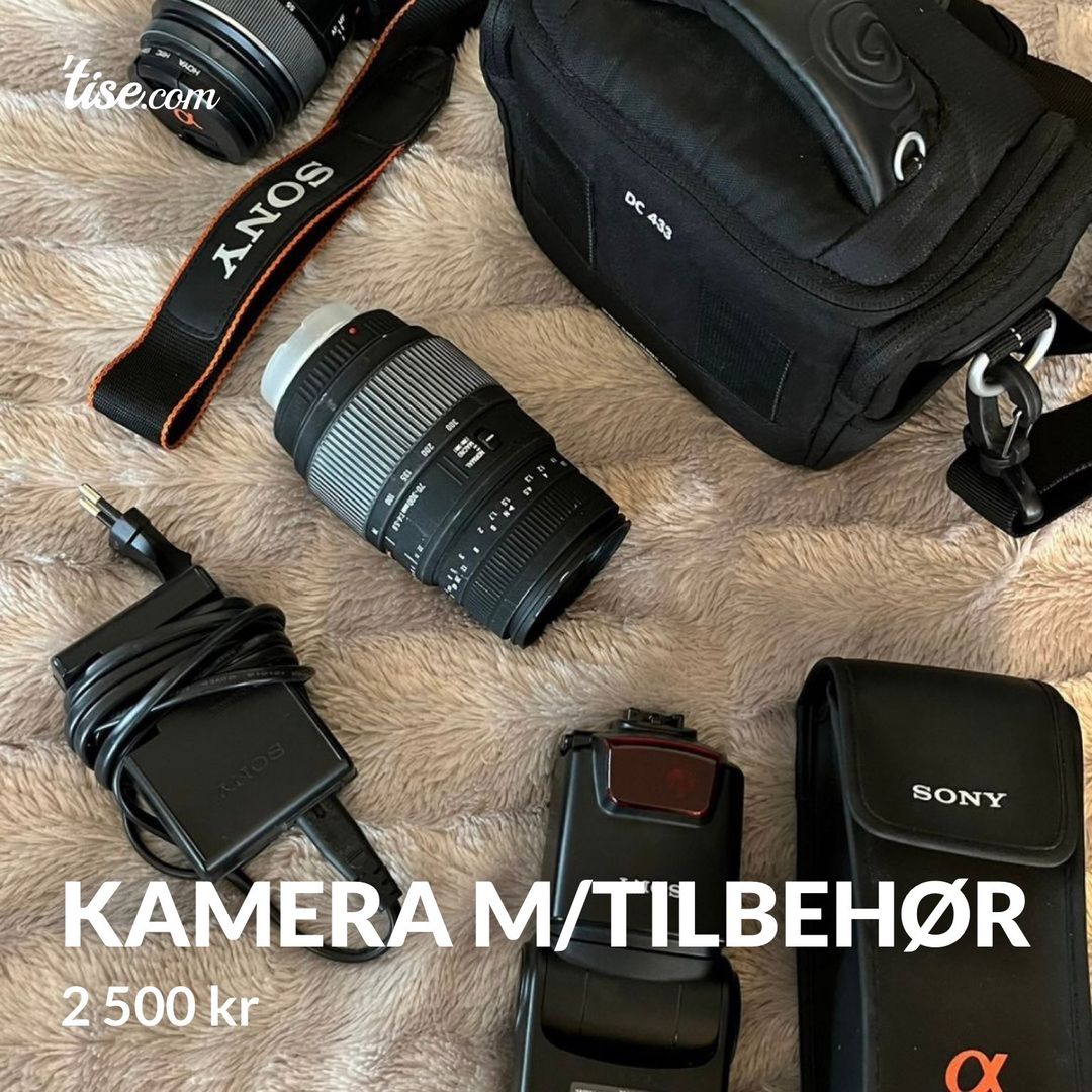 Kamera m/tilbehør