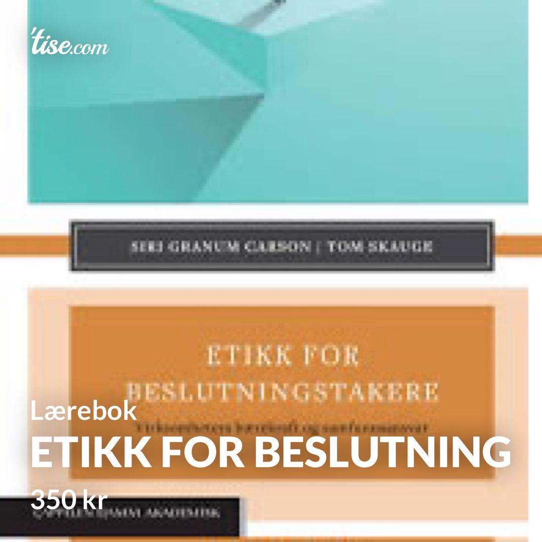 Etikk for beslutning