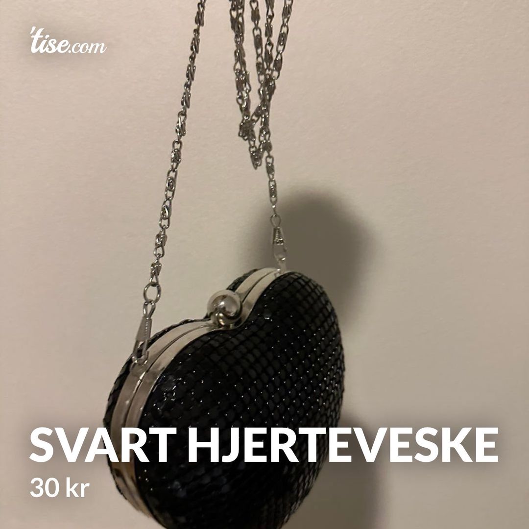 Svart hjerteveske