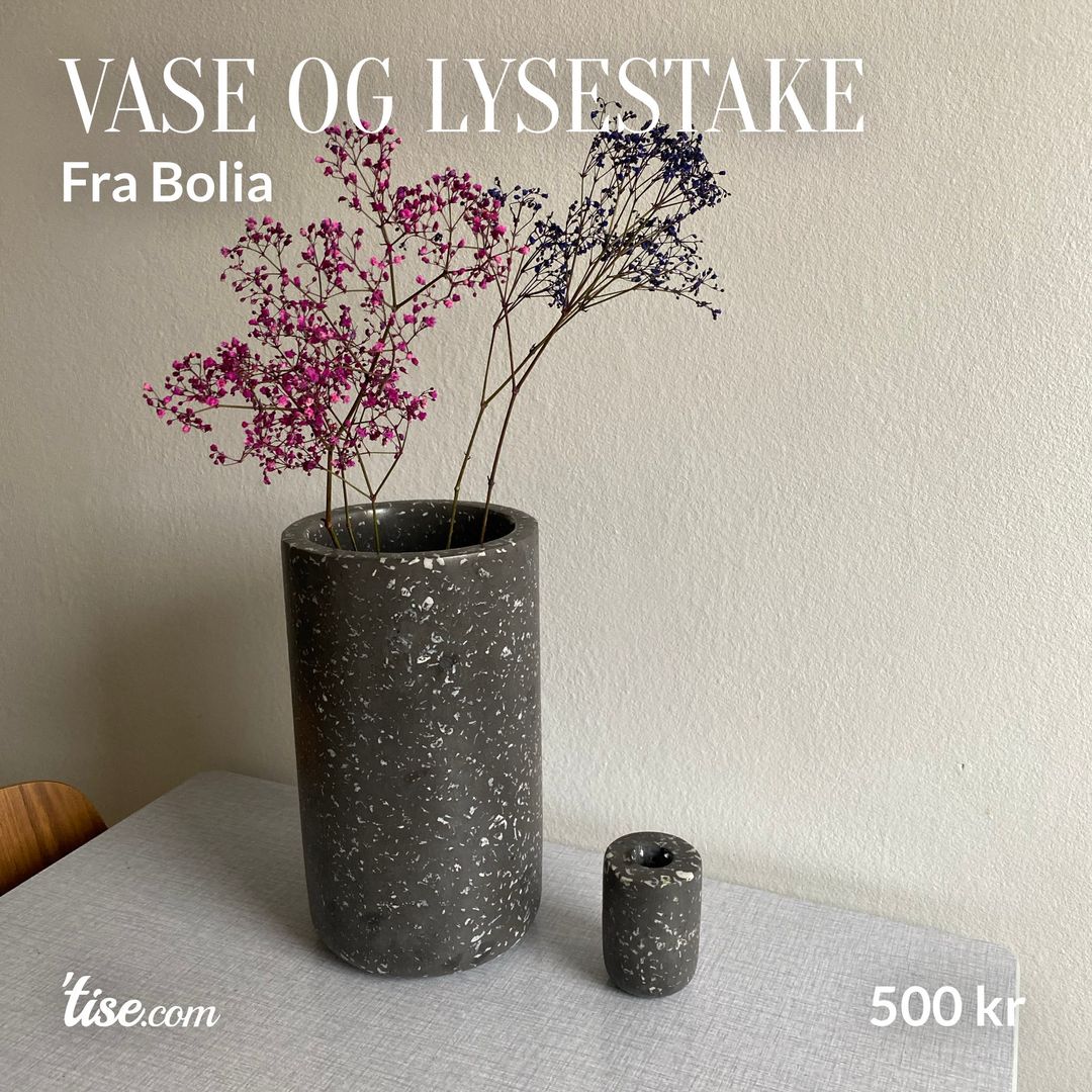 Vase og lysestake