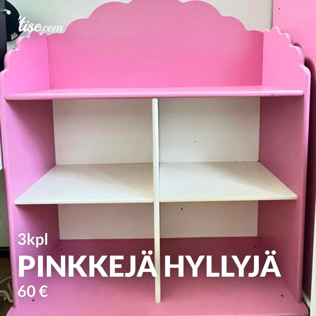 Pinkkejä hyllyjä