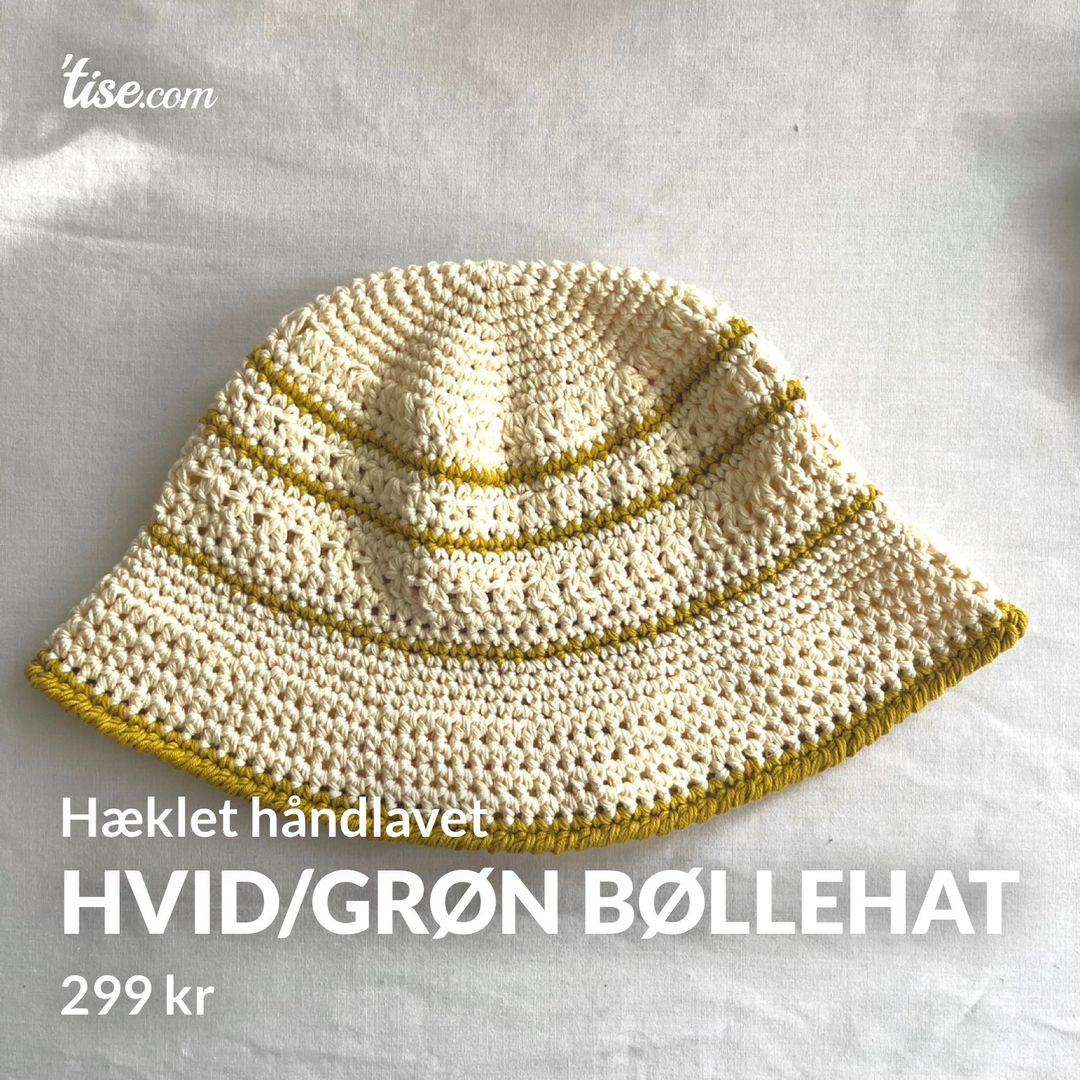 Hvid/grøn bøllehat