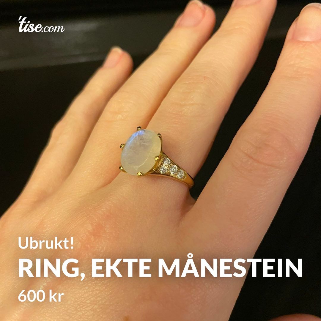 Ring, ekte månestein