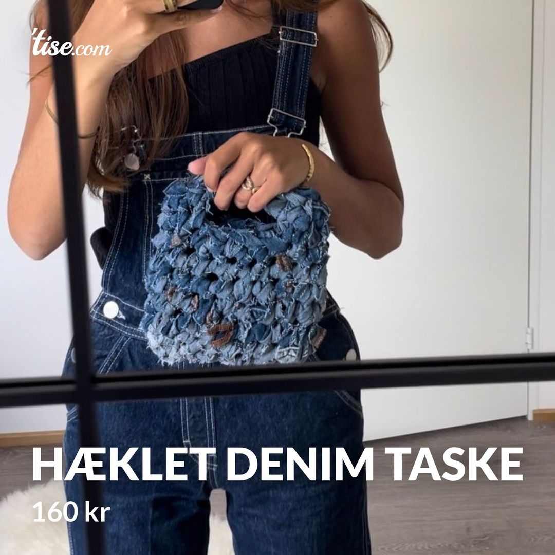 Hæklet denim taske