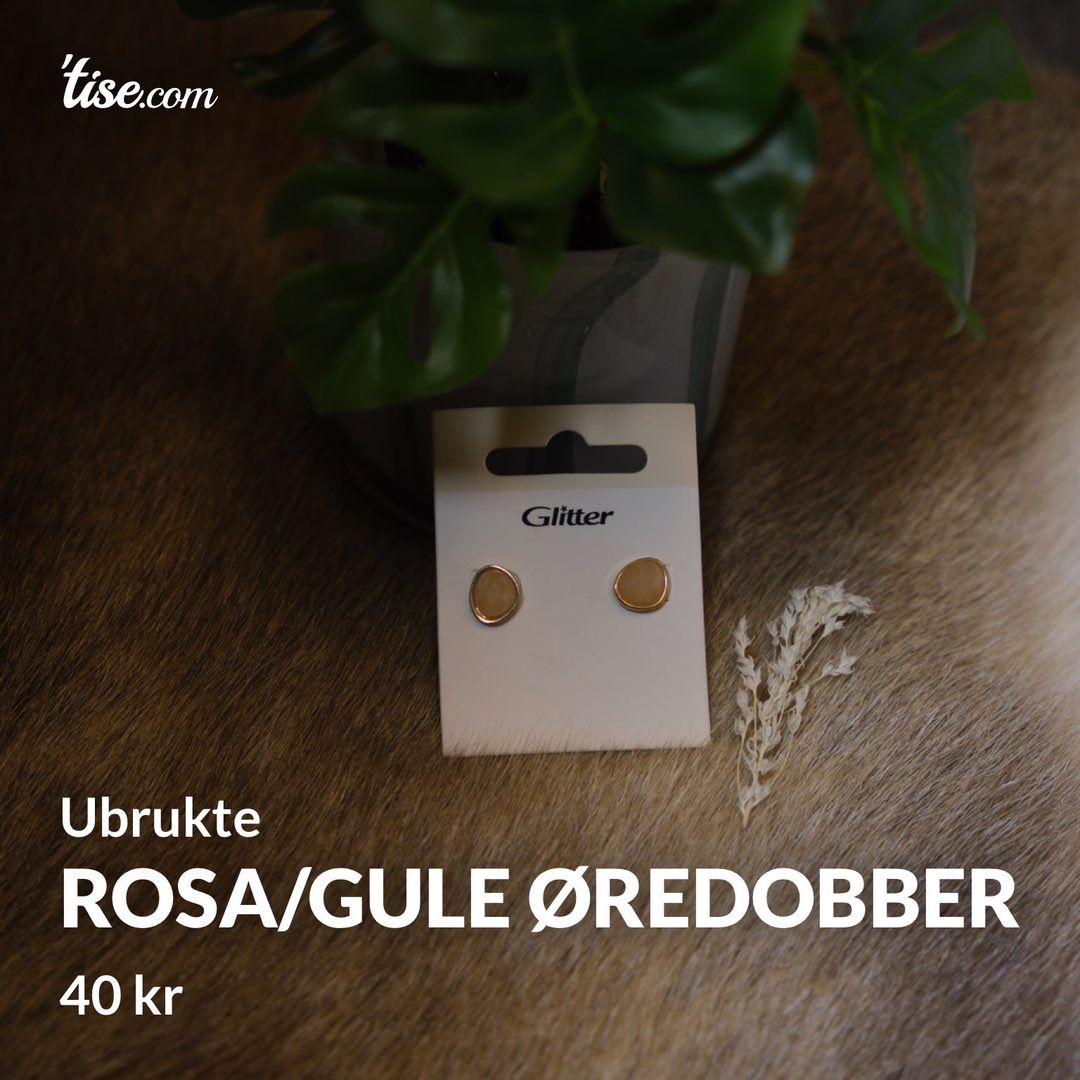 Rosa/gule øredobber