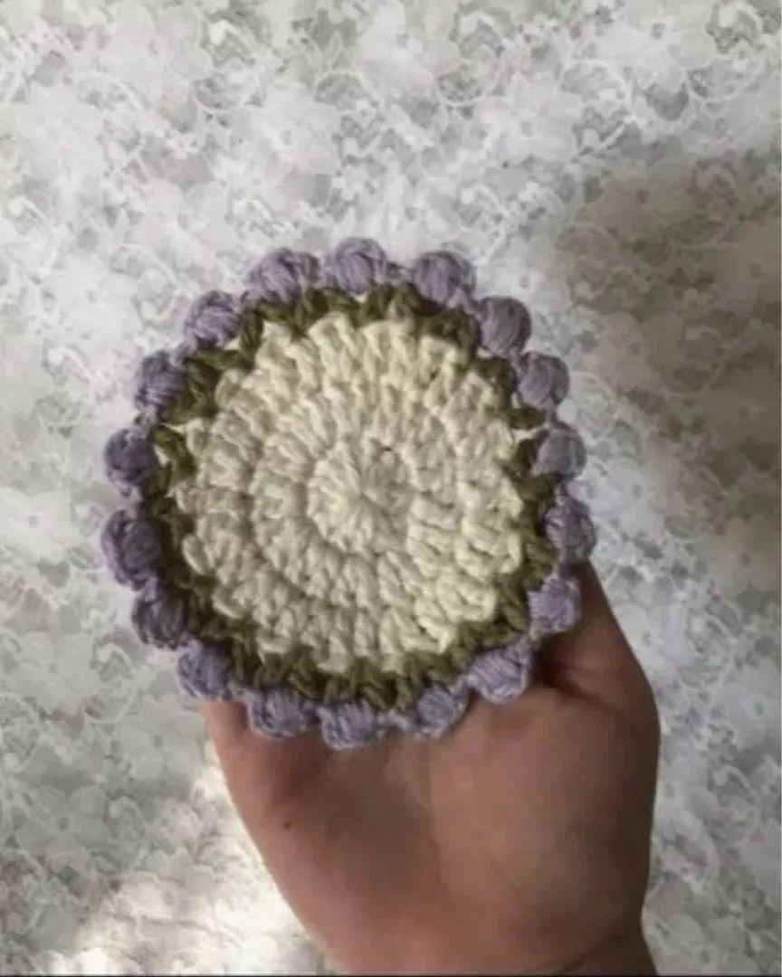 Crochet tulip coaste