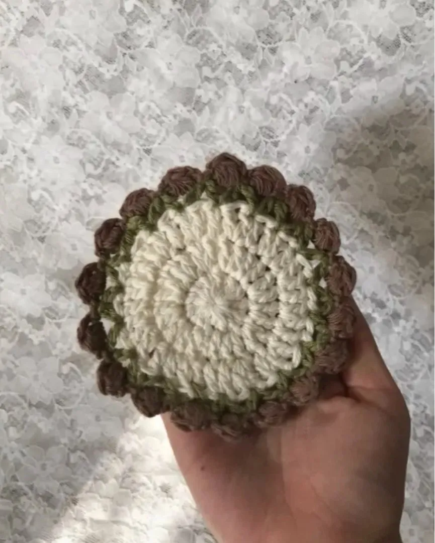 Crochet tulip coaste