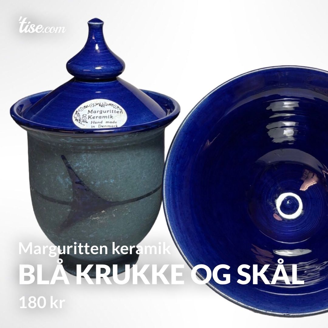 Blå krukke og skål