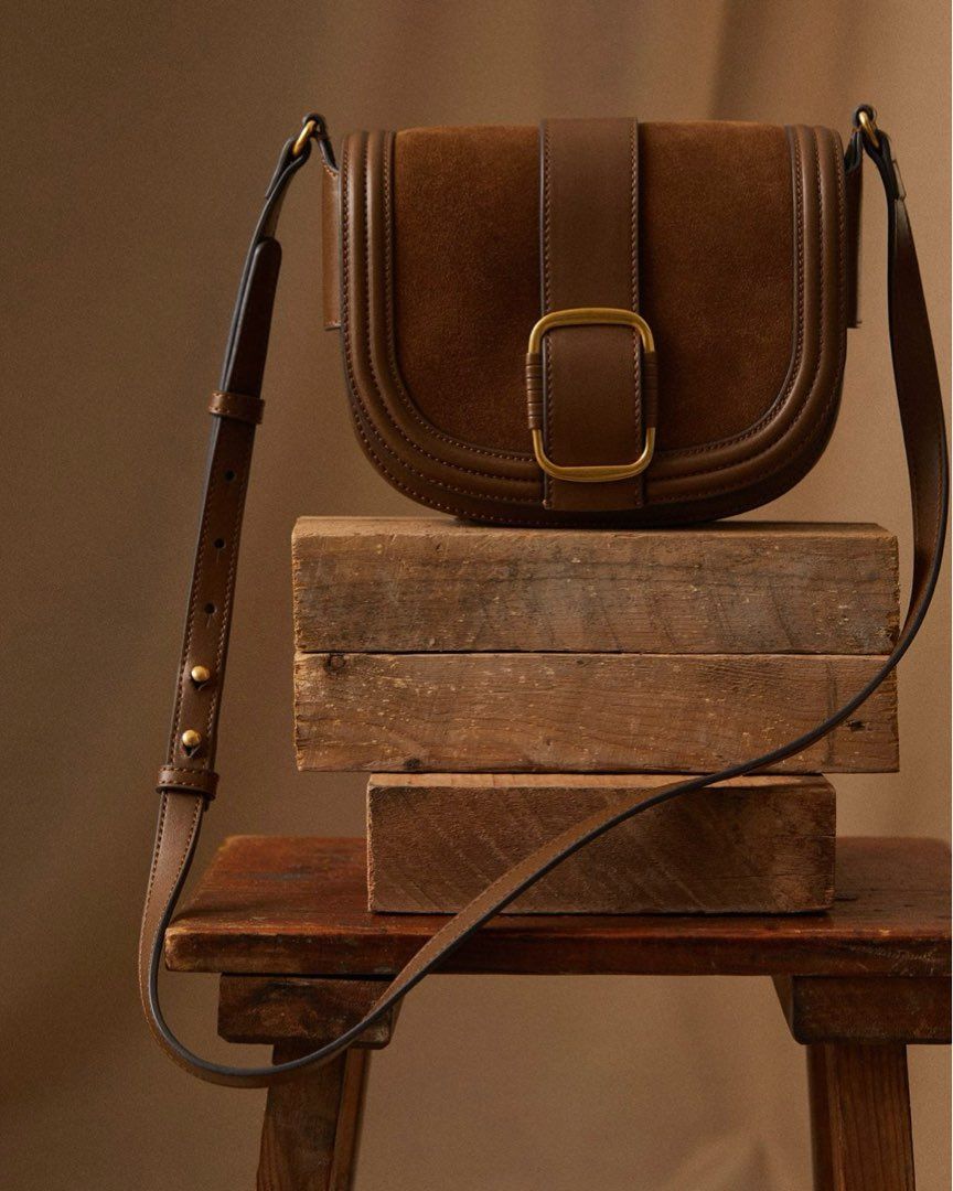 Buckle leather bag