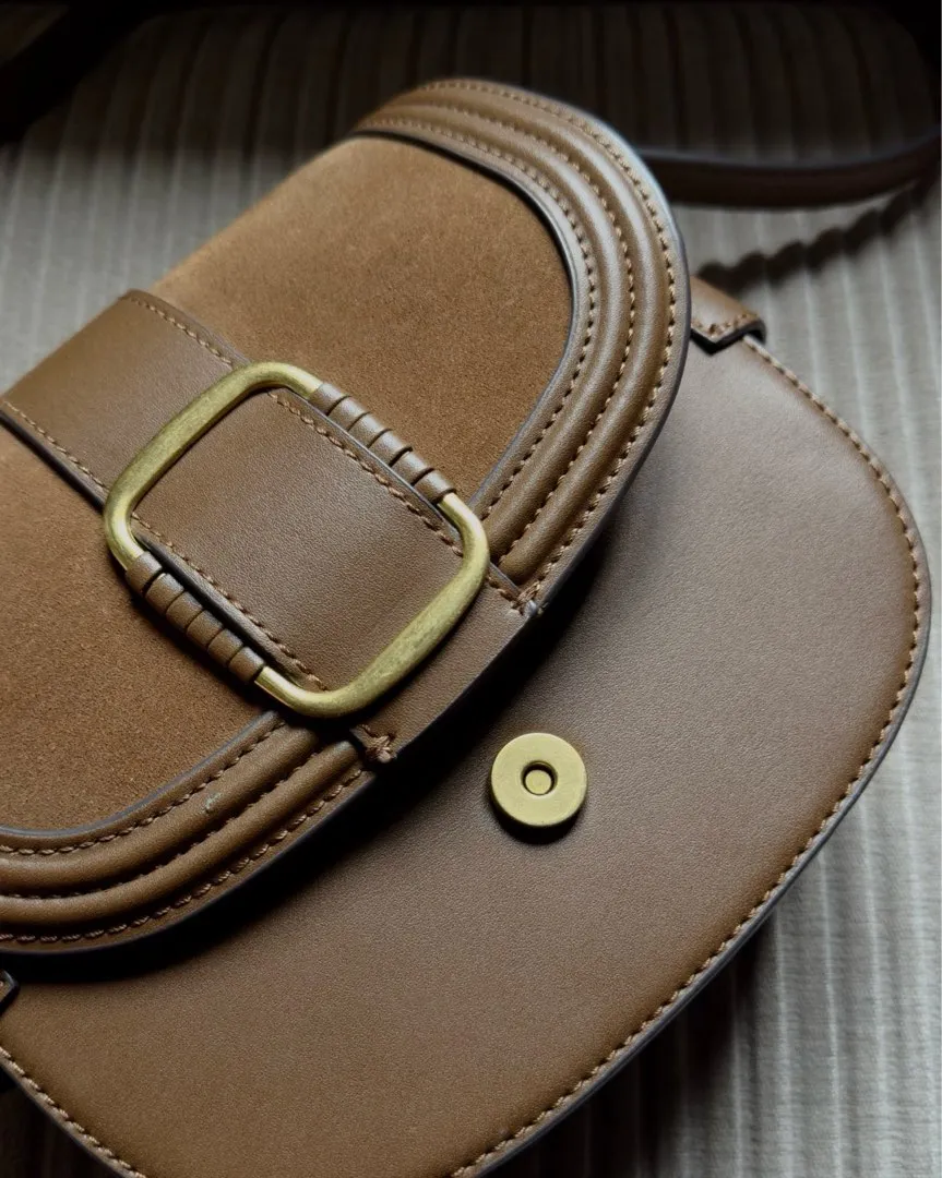 Buckle leather bag