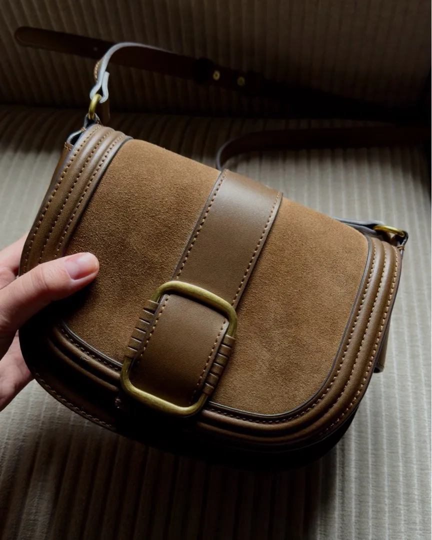 Buckle leather bag