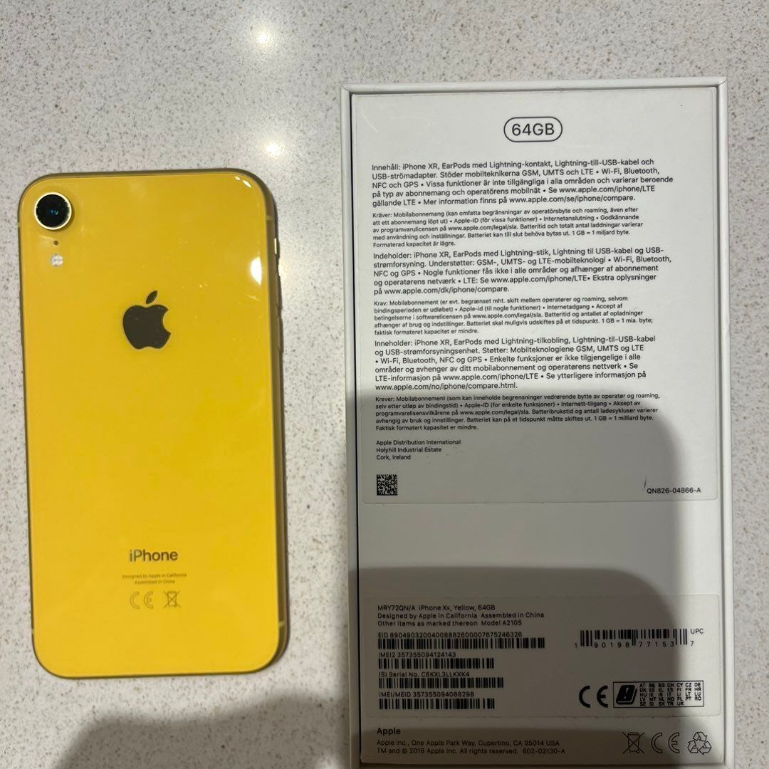 Iphone XR 64 gb gul