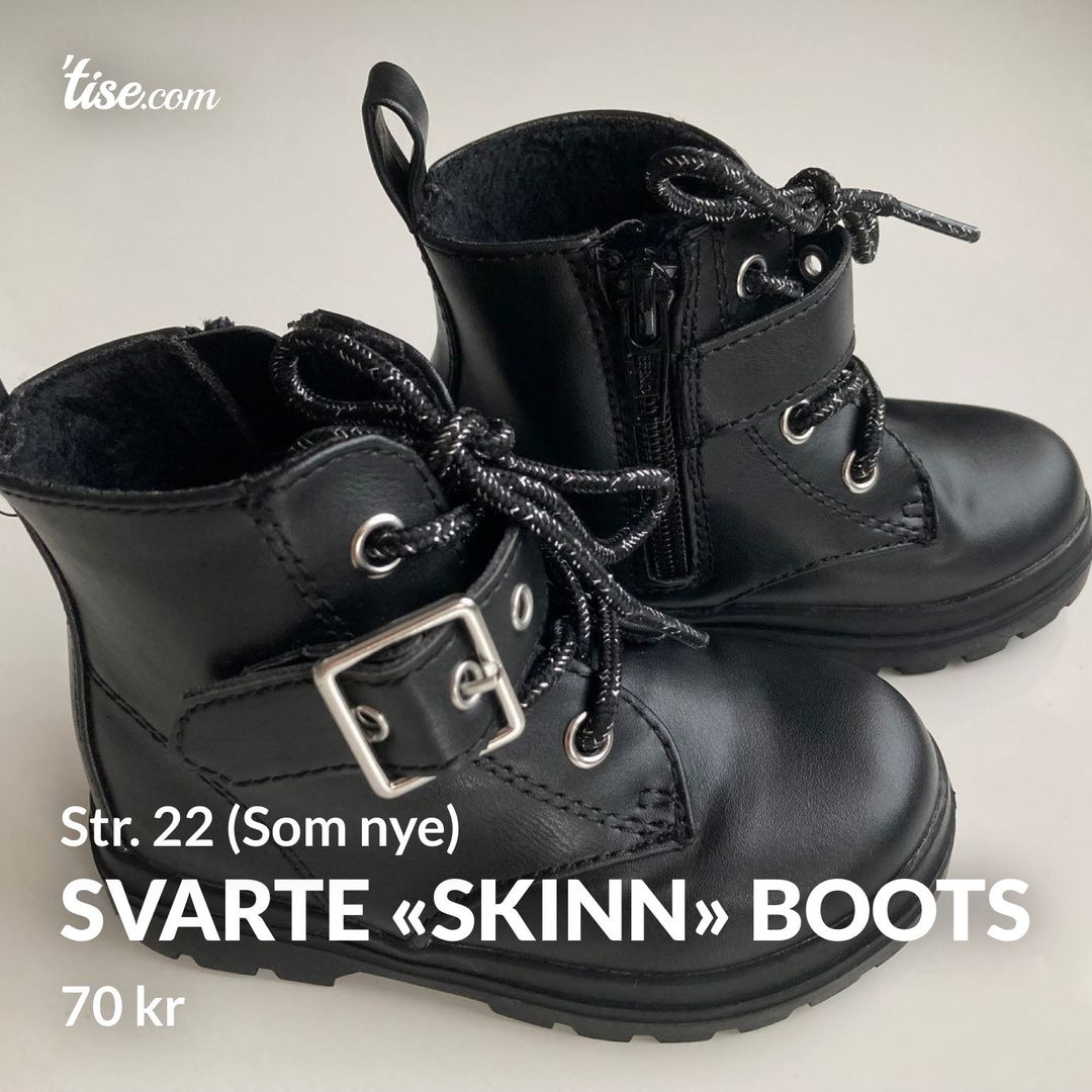 Svarte «skinn» boots