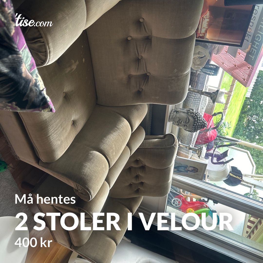 2 stoler i velour