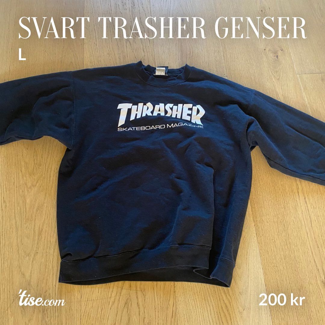 Svart trasher genser