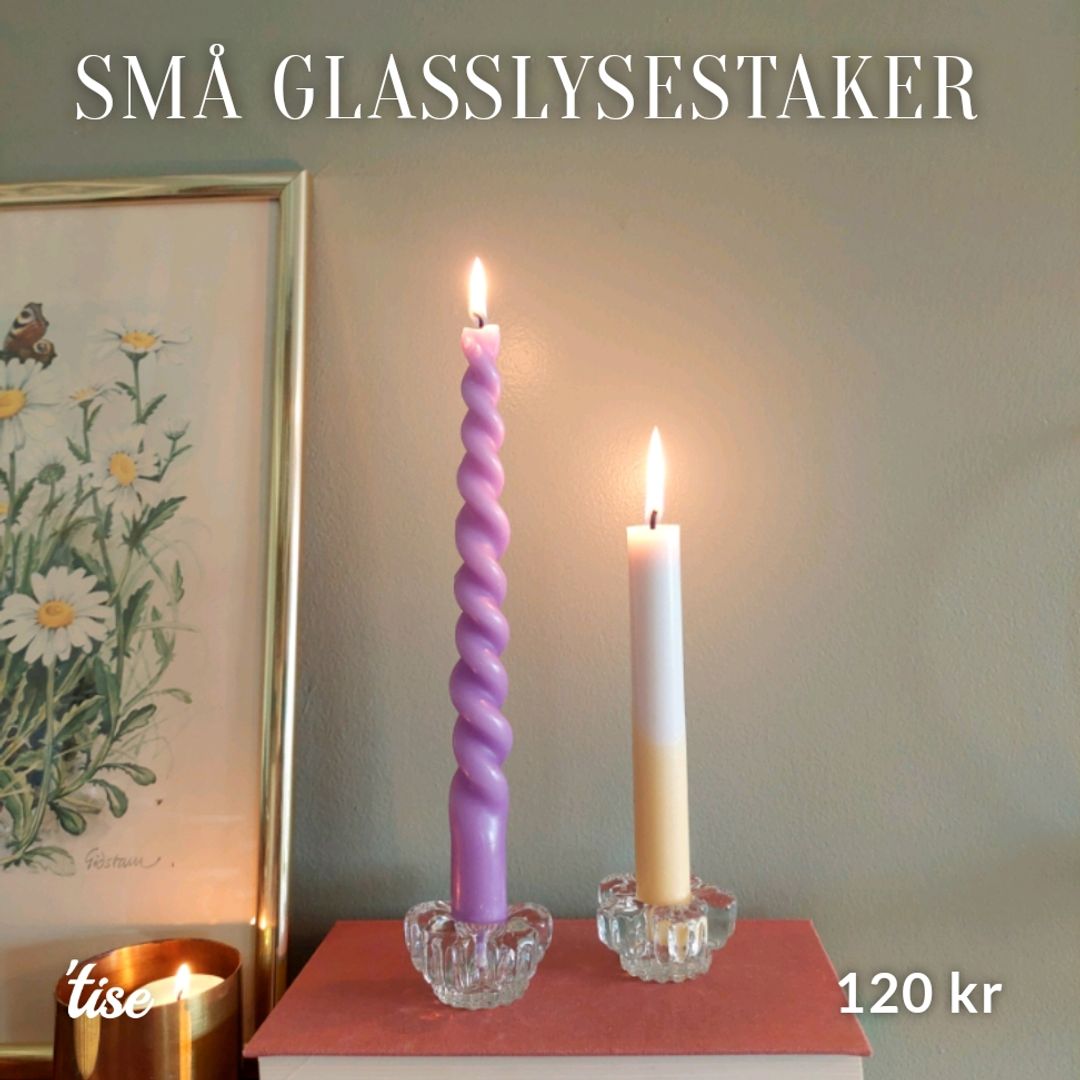 Små GlassLysestaker