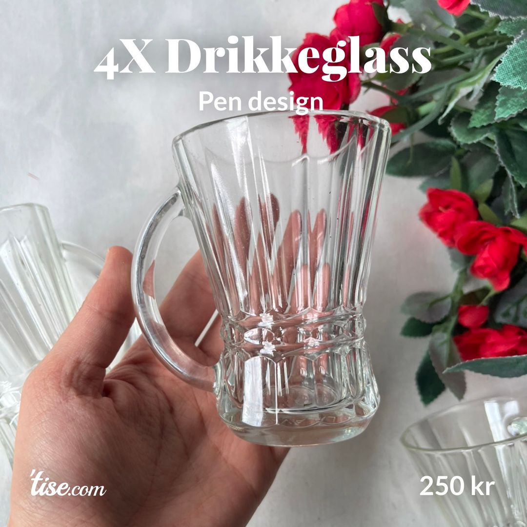 4X Drikkeglass