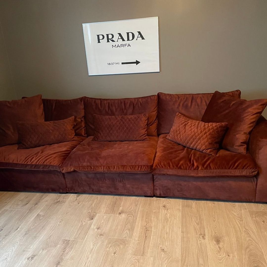 Sofa 3 seter m/pall