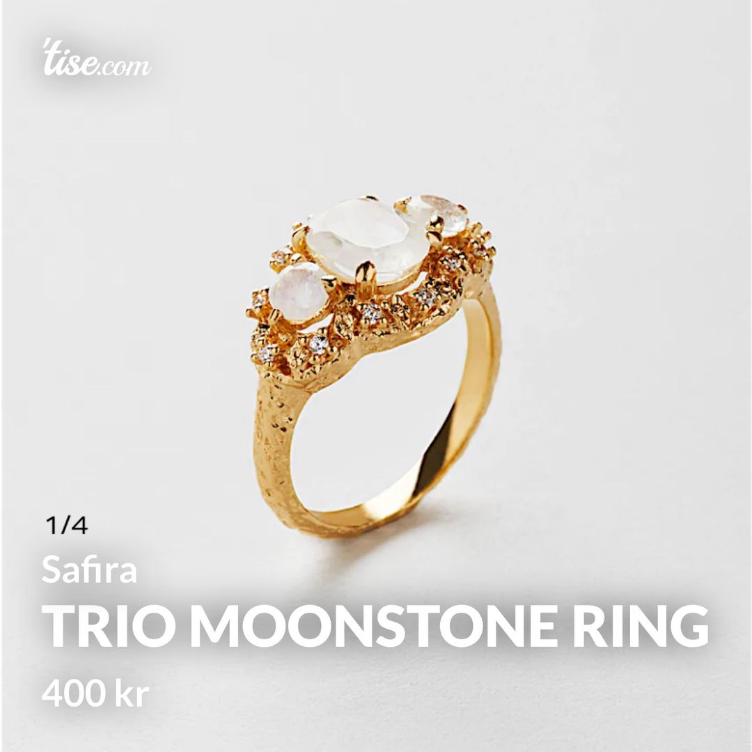 Trio moonstone ring