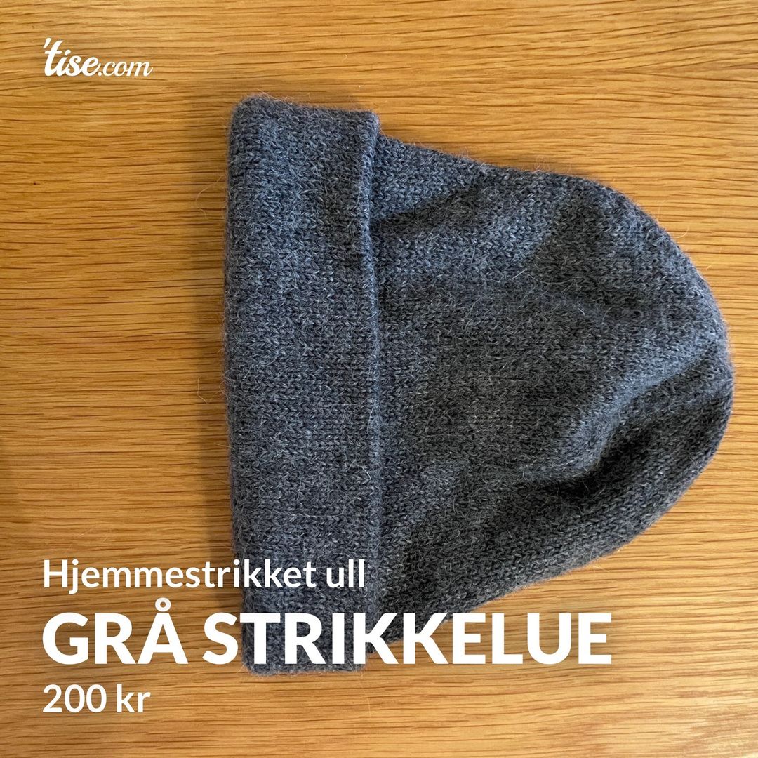 Grå strikkelue