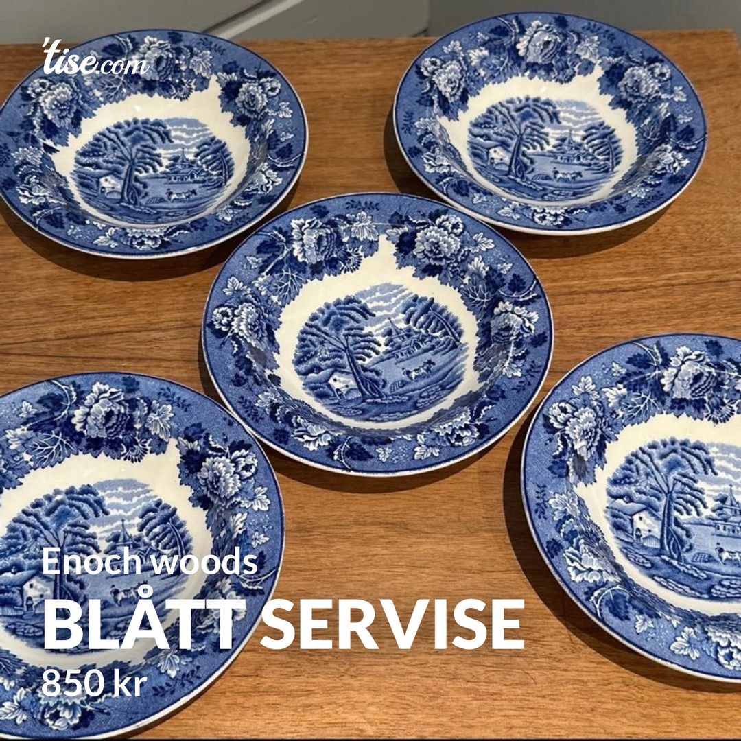 Blått servise