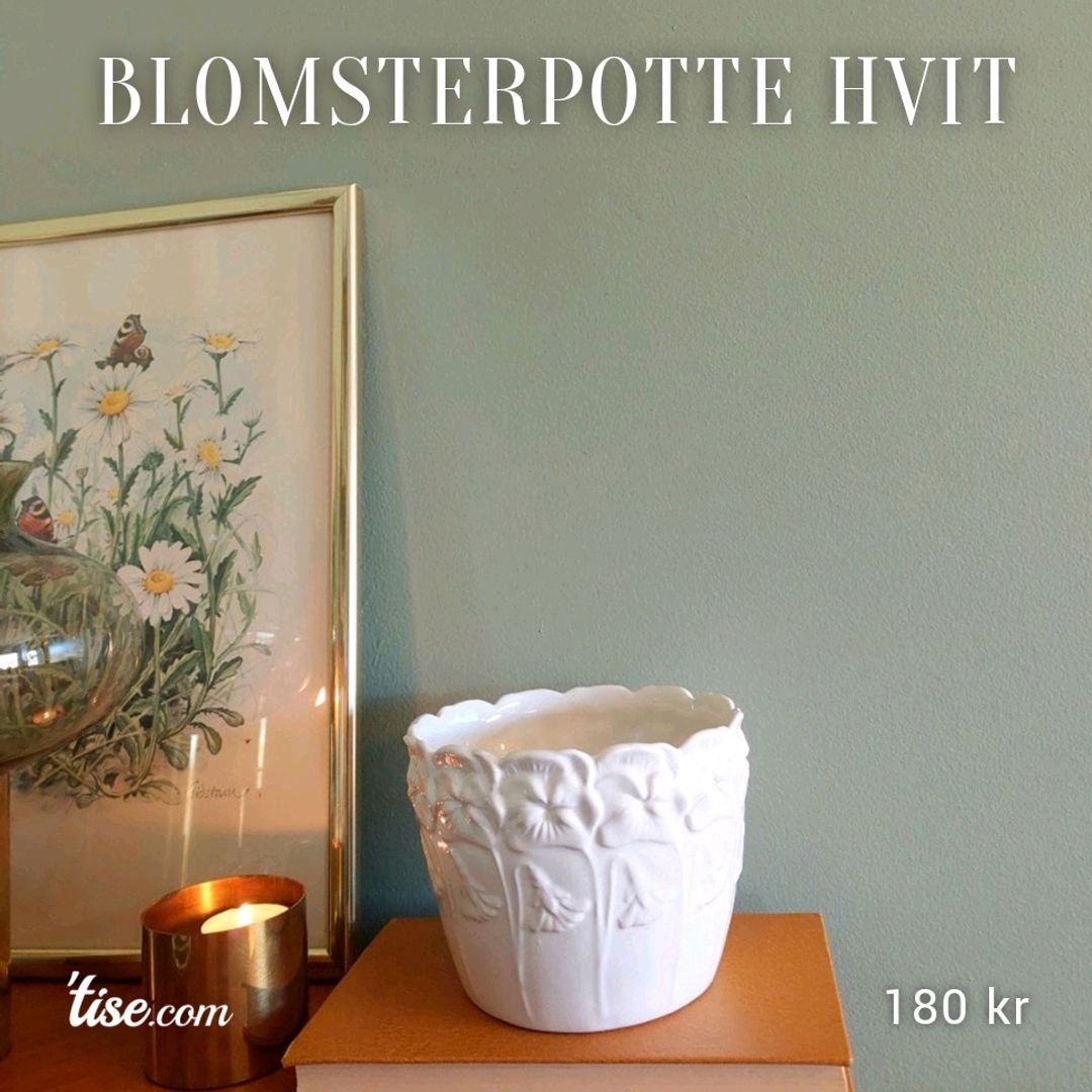 Blomsterpotte Hvit